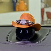 The hat is decorated with a Route 66 sign, expressing NOMI's love for Route 66.